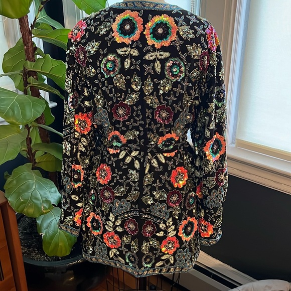 INCREDIBLE Beaded Evening Cocktail Wrap Dress - US 10 - Picture 8 of 10